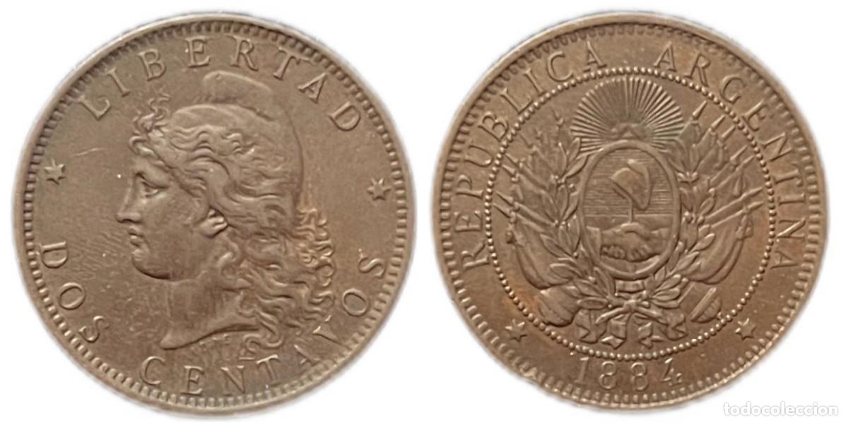 Monedas antiguas de Am&eacute;rica: ARGENTINA. 2 CENTAVOS. 1.884 - Foto 3