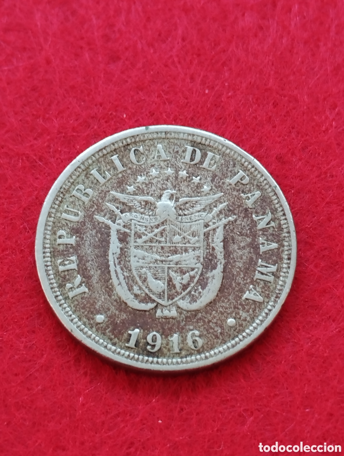 Monedas antiguas de Am&eacute;rica: Dos y Medio (2 1/2) cent&eacute;simo 1916 Panam&aacute; - Foto 2