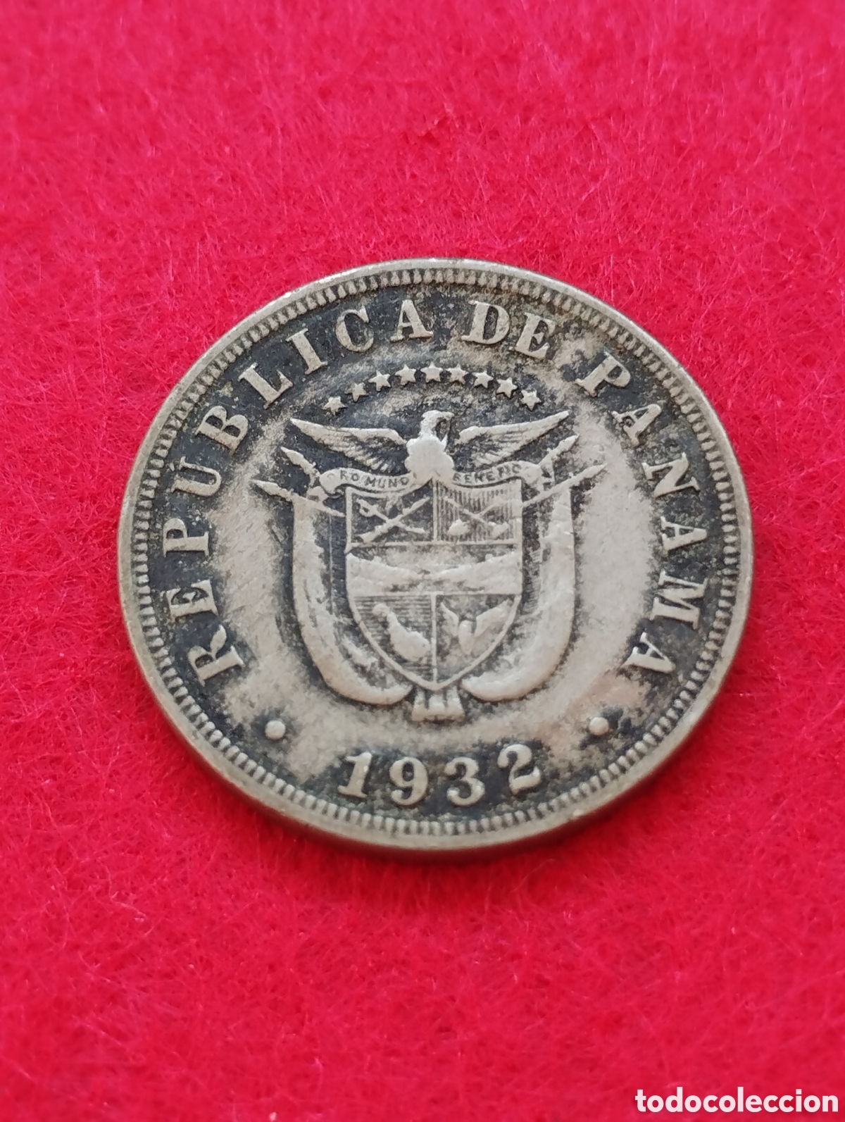 Monedas antiguas de Am&eacute;rica: 5 cent&eacute;simos 1932 Panam&aacute; Escasa - Foto 2