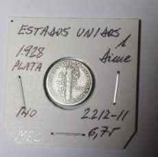Monedas antiguas de América: 1 DIME DE PLATA DE 1928 ESTADOS UNIDOS KM 140 EN MBC