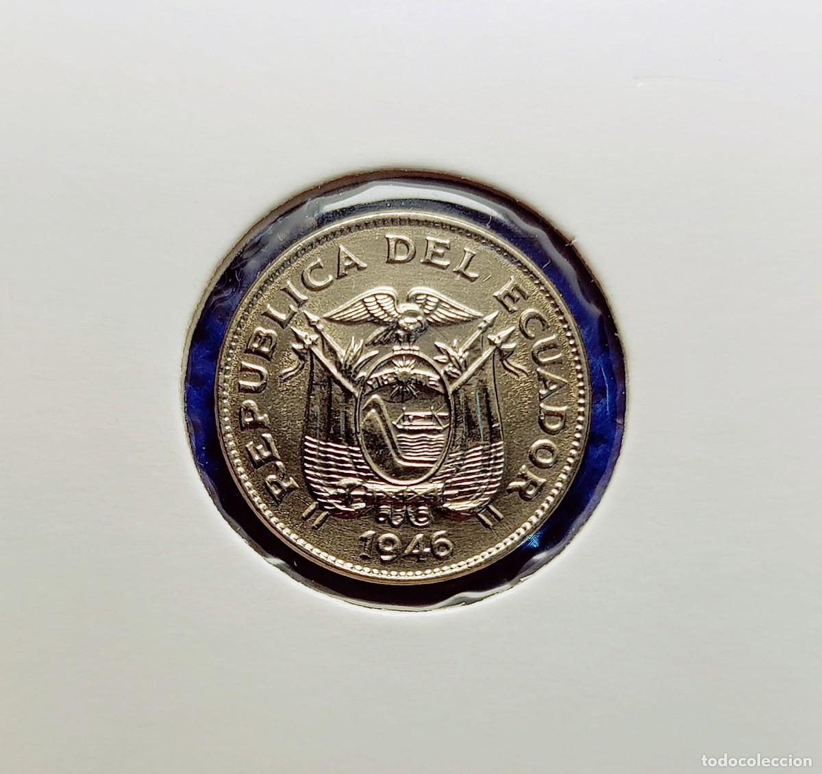 Monedas antiguas de Am&eacute;rica: Ecuador 5 centavos 1946 - Foto 2