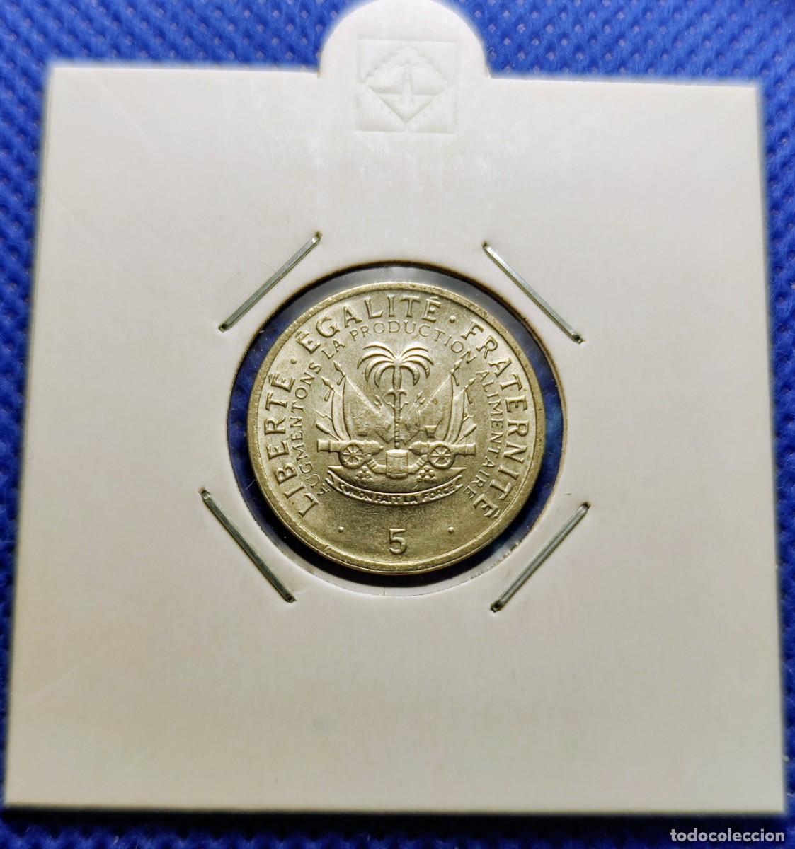 Monedas antiguas de Am&eacute;rica: Hait&iacute; 5 centimes c&eacute;ntimos 1975 - Foto 1