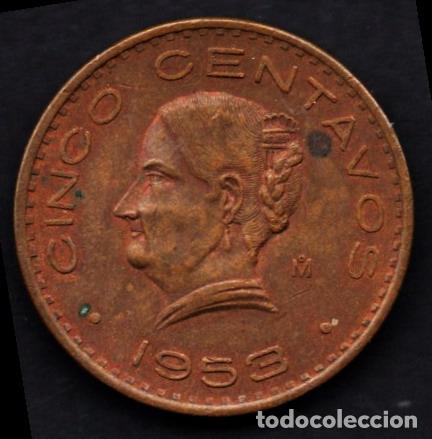 Monedas antiguas de Am&eacute;rica: MEXICO (MEJICO) - 5 CENTAVOS 1953 - PARTE DE BRILLO ORIGINAL