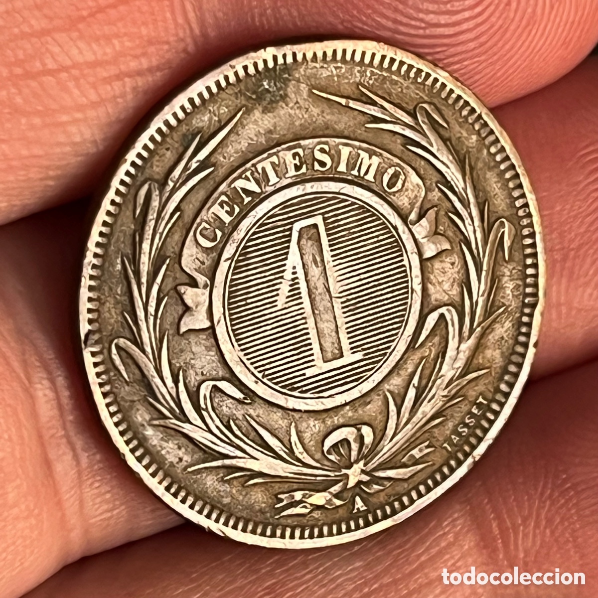 Monedas antiguas de Am&eacute;rica: 1 centesimo 1869 Uruguay - Foto 2
