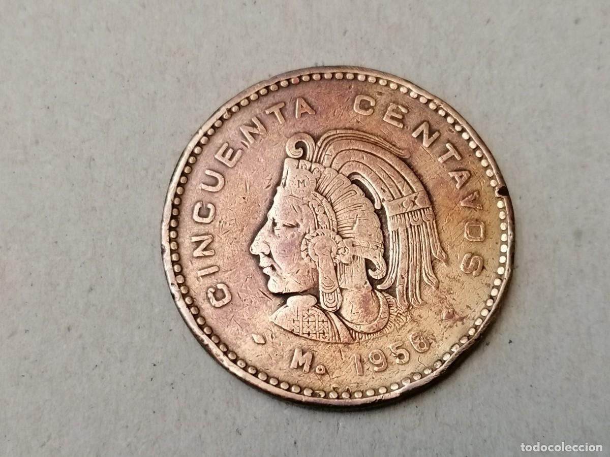 Monedas antiguas de Am&eacute;rica: Moneda 50 cent, M&eacute;xico, 1956, BC+, - Foto 1