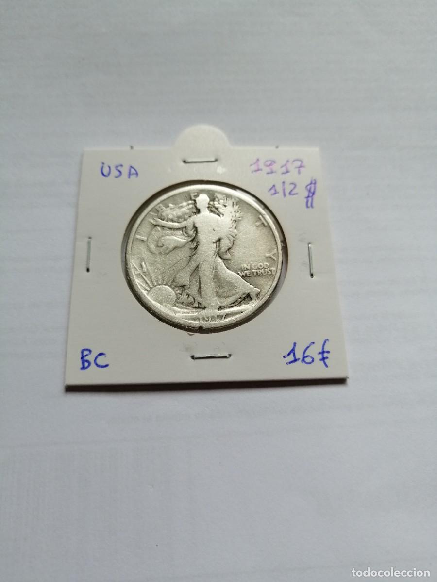 Monedas antiguas de Am&eacute;rica: USA 1/2 Dolar 1917 plata - Foto 1