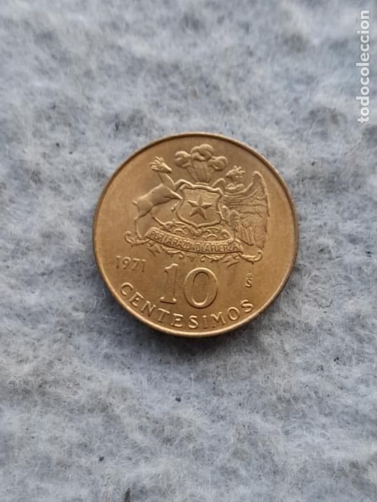 Monedas antiguas de Am&eacute;rica: Chile. 10 Cent&eacute;simos. A&ntilde;o 1971 - Foto 1