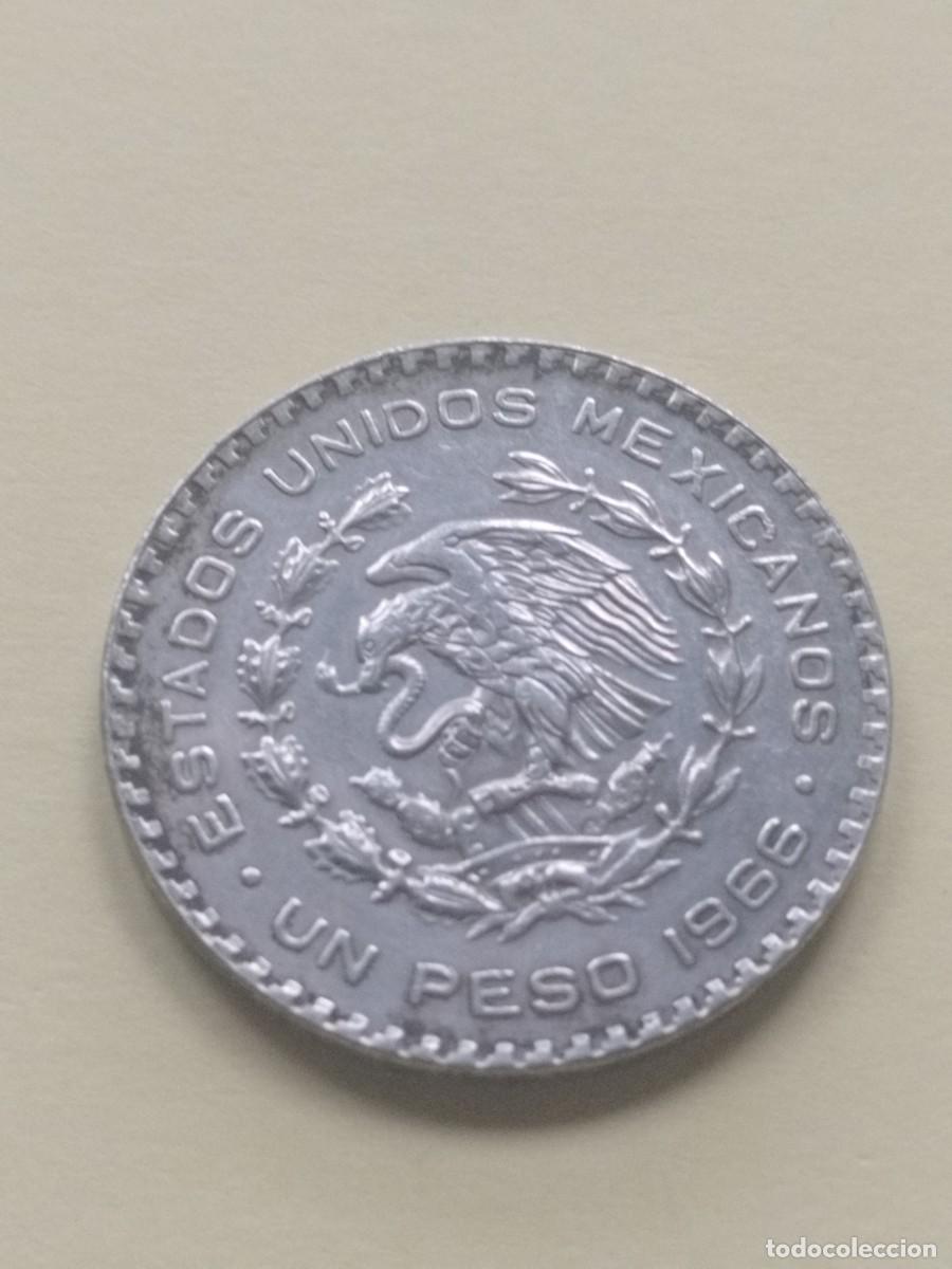 Monedas antiguas de Am&eacute;rica: MEXICO: UN PESO PLATA 1966 - Foto 2