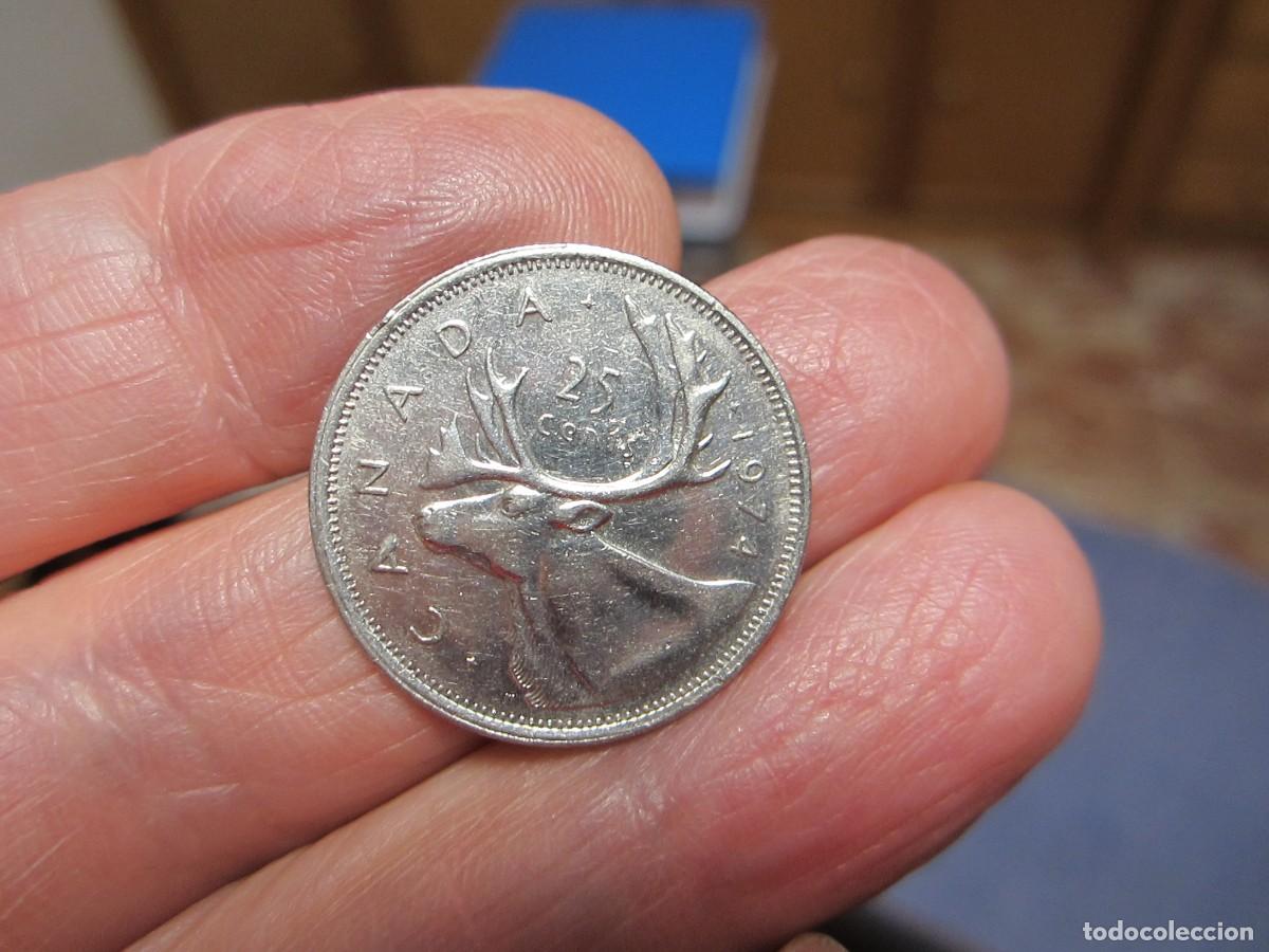 Monedas antiguas de Am&eacute;rica: MONEDA DE CANADA DE 25 CENTAVOS DE 1974 - Foto 2