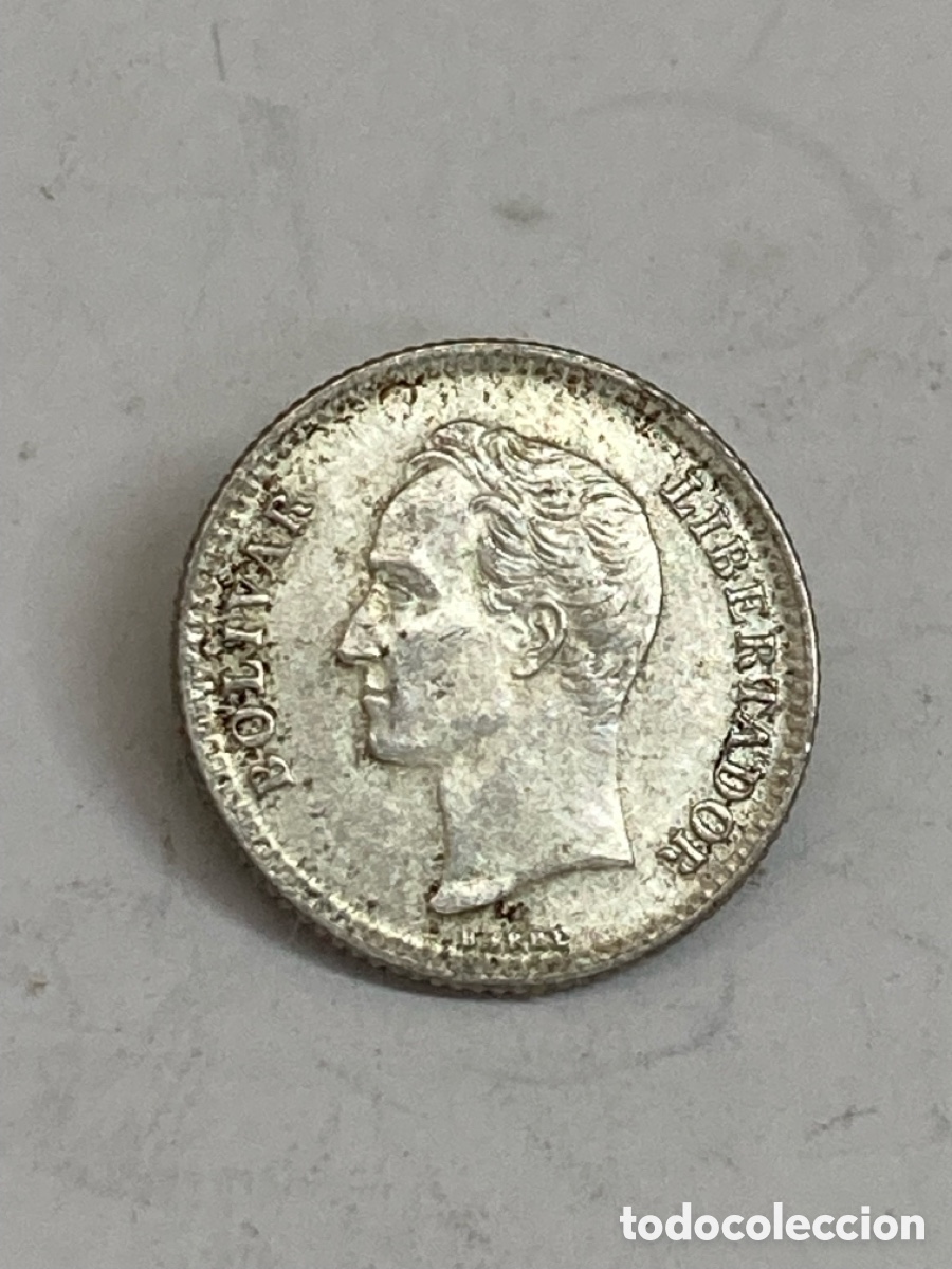 Monedas antiguas de Am&eacute;rica: Moneda de plata 25 cent&eacute;simos 1954 L54 - Foto 1