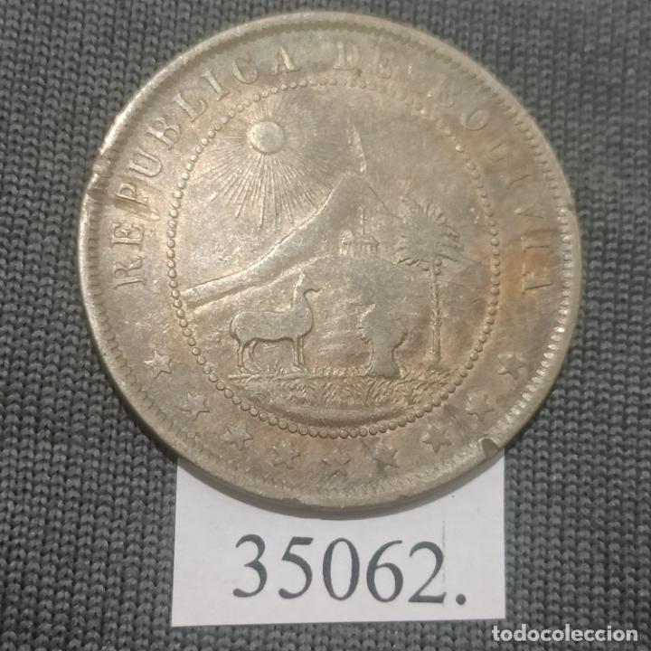 Monedas antiguas de Am&eacute;rica: Bolivia 10 centimos 1918, centavos - Foto 2