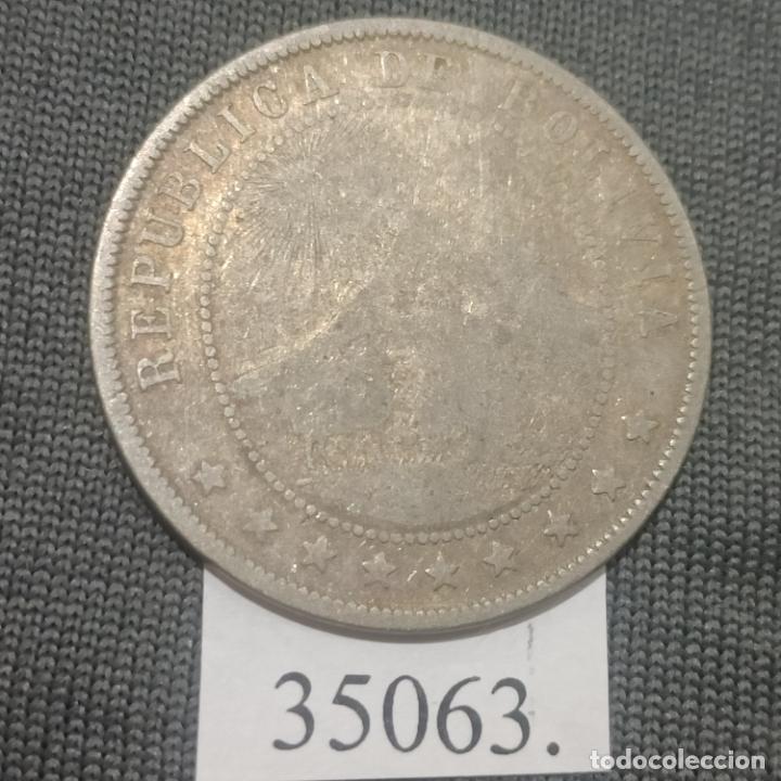 Monedas antiguas de Am&eacute;rica: Bolivia 10 centimos 1899, centavos - Foto 2