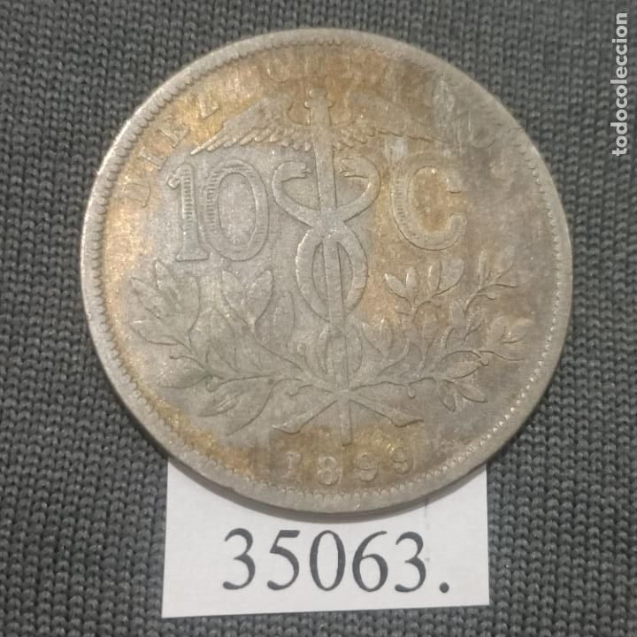 Monedas antiguas de Am&eacute;rica: Bolivia 10 centimos 1899, centavos - Foto 1