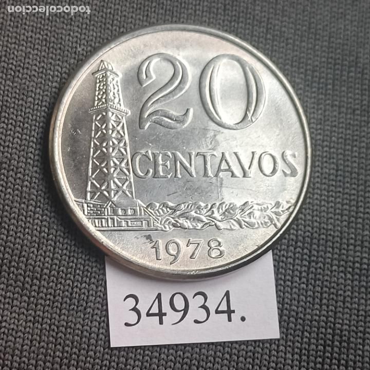 Monedas antiguas de Am&eacute;rica: Brasil 20 c&eacute;ntimos 1978, centavos - Foto 1