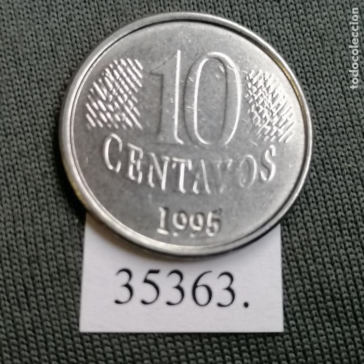 Monedas antiguas de Am&eacute;rica: Brasil 10 c&eacute;ntimos 1995 , centavos - Foto 1
