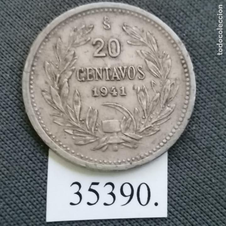 Monedas antiguas de Am&eacute;rica: Chile 20 centavos 1941, c&eacute;ntimos - Foto 1
