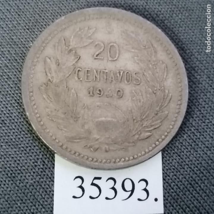 Monedas antiguas de Am&eacute;rica: Chile 20 centavos 1940, c&eacute;ntimos - Foto 1