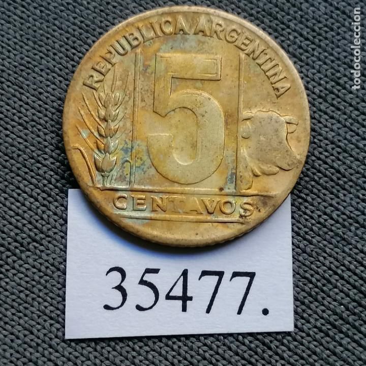 Monedas antiguas de Am&eacute;rica: Argentina 5 c&eacute;ntimos 1949, centavos - Foto 2