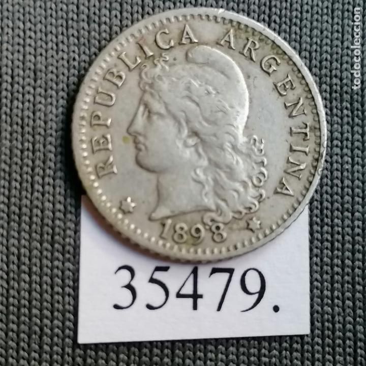 Monedas antiguas de Am&eacute;rica: Argentina 5 c&eacute;ntimos 1898, centavos - Foto 1