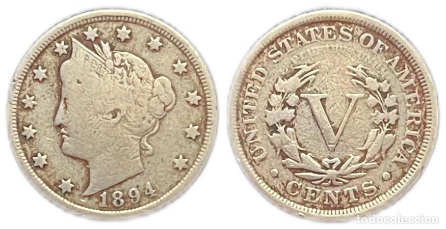 Monedas antiguas de Am&eacute;rica: USA. 5 CENTAVOS. 1.894 - Foto 3