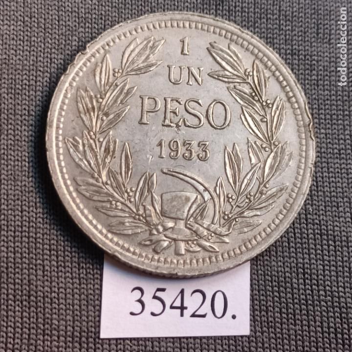 Monedas antiguas de Am&eacute;rica: Chile 1 peso 1933 - Foto 1