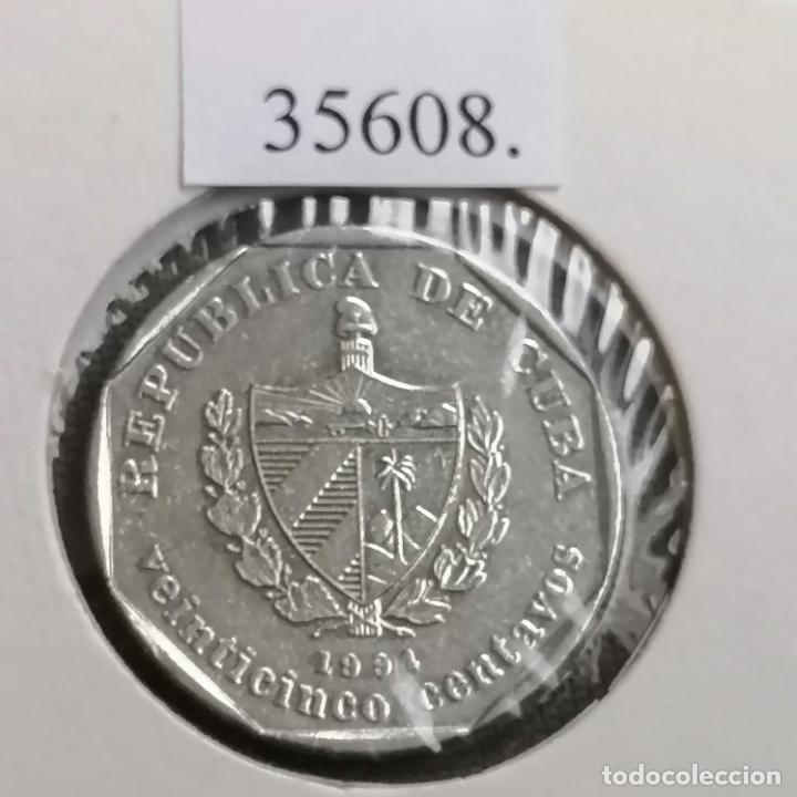 Monedas antiguas de Am&eacute;rica: Cuba 25 centavos 1994 , c&eacute;ntimos - Foto 2