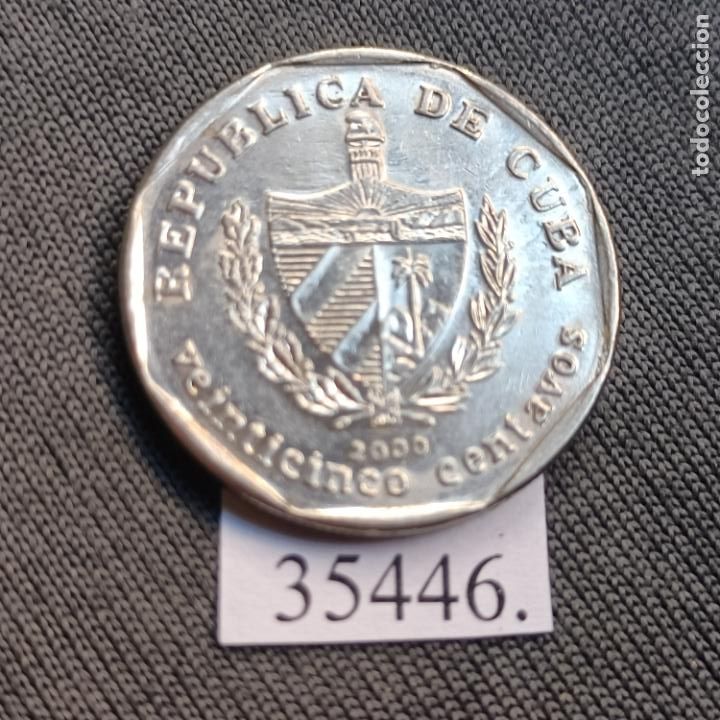 Monedas antiguas de Am&eacute;rica: Cuba 25 centavos 2000, c&eacute;ntimos - Foto 2