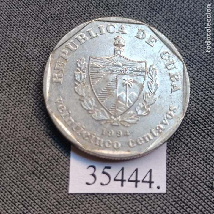 Monedas antiguas de Am&eacute;rica: Cuba 25 centavos 1994, c&eacute;ntimos - Foto 2