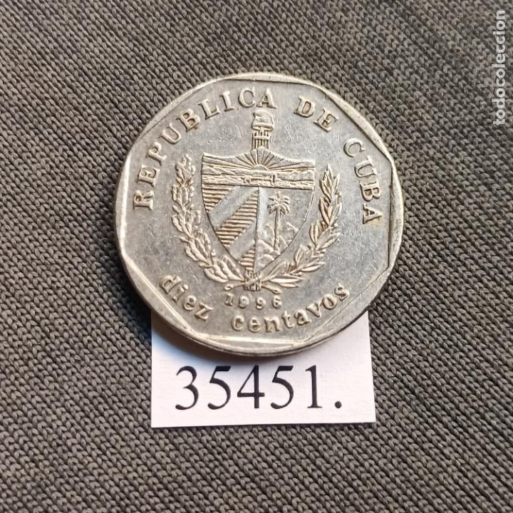 Monedas antiguas de Am&eacute;rica: Cuba 10 centavos 1996, c&eacute;ntimos - Foto 2