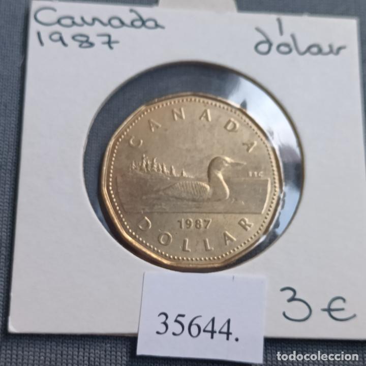 Monedas antiguas de Am&eacute;rica: Canad&aacute; 1 dolar 1987 - Foto 1