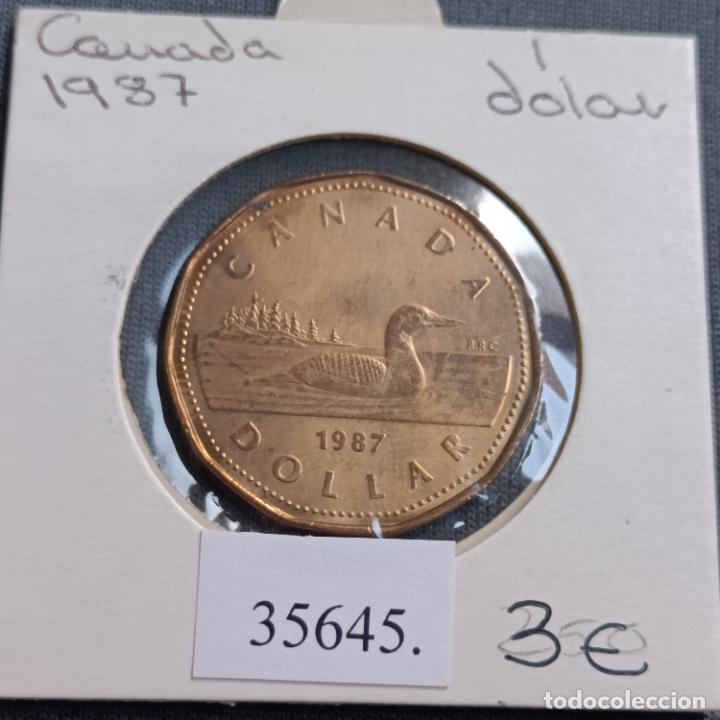 Monedas antiguas de Am&eacute;rica: Canad&aacute; 1 dolar 1987 - Foto 1