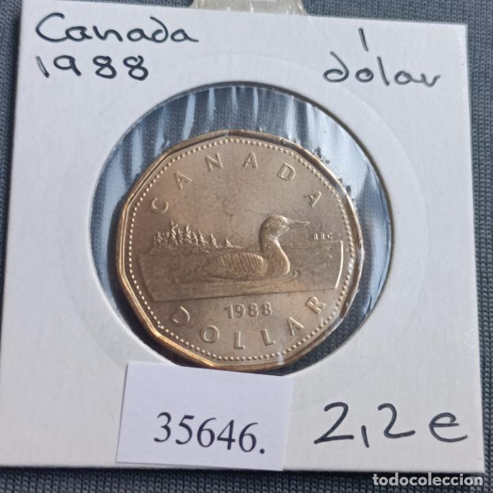 Monedas antiguas de Am&eacute;rica: Canad&aacute; 1 dolar 1988 - Foto 1