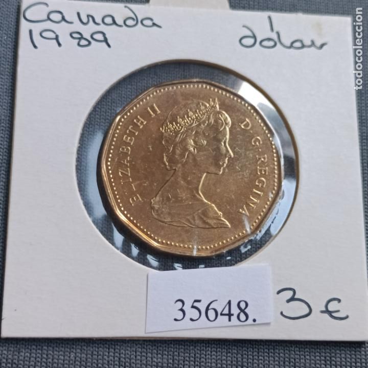 Monedas antiguas de Am&eacute;rica: Canad&aacute; 1 dolar 1989 - Foto 1