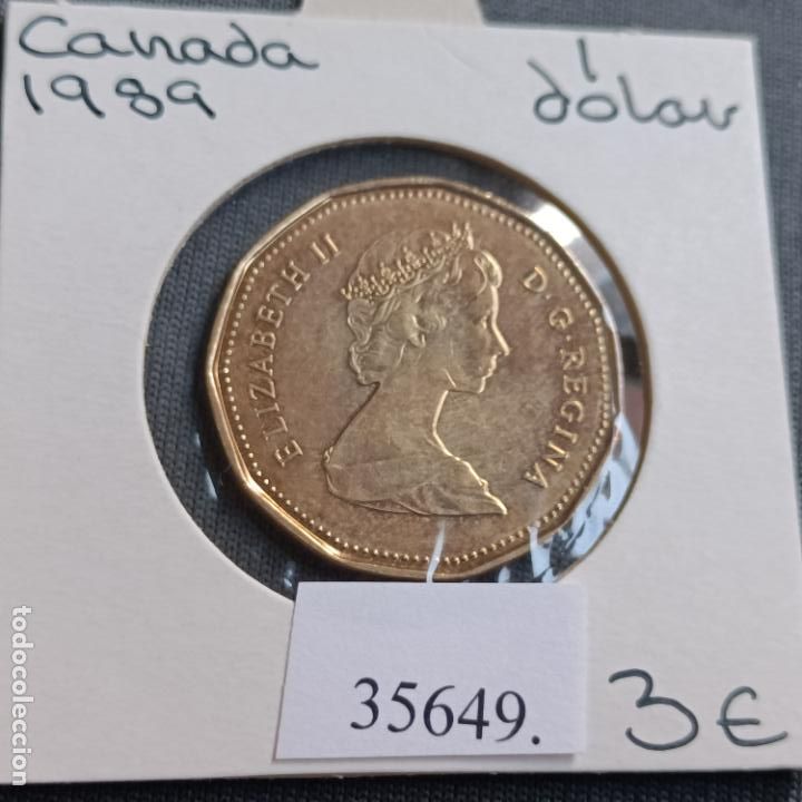 Monedas antiguas de Am&eacute;rica: Canad&aacute; 1 dolar 1989 - Foto 1
