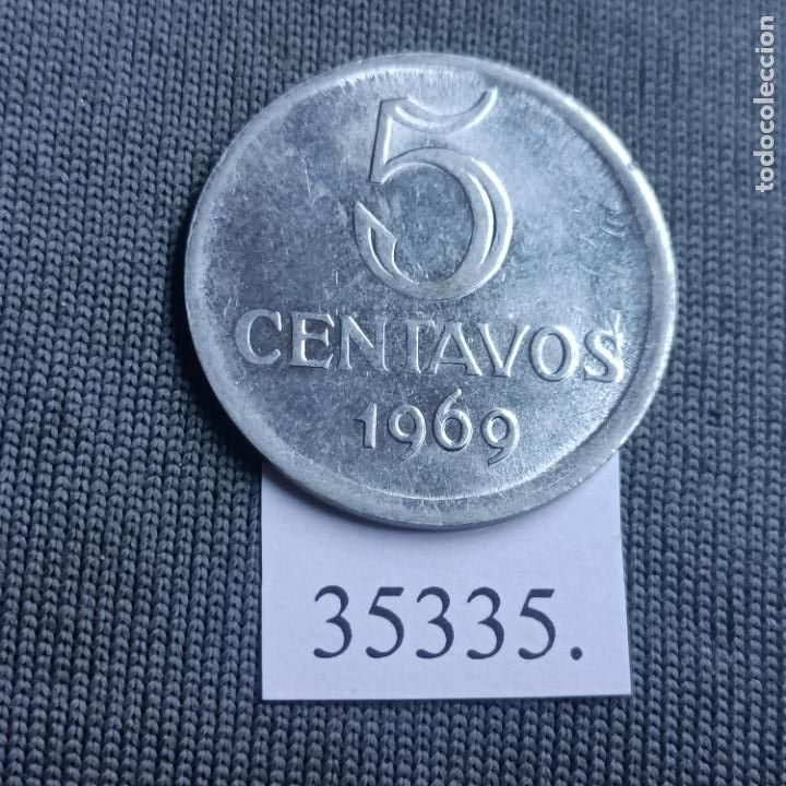 Monedas antiguas de Am&eacute;rica: Brasil 5 centavos 1969, c&eacute;ntimos - Foto 1