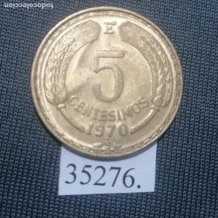 Monedas antiguas de Am&eacute;rica: Chile 5 centavos 1970, c&eacute;ntimos - Foto 2