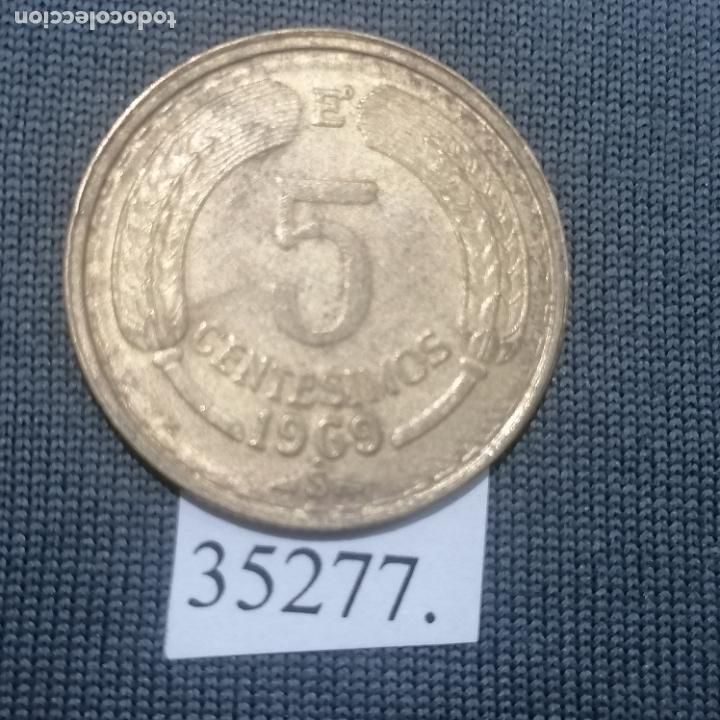 Monedas antiguas de Am&eacute;rica: Chile 5 centavos 1969, c&eacute;ntimos - Foto 2