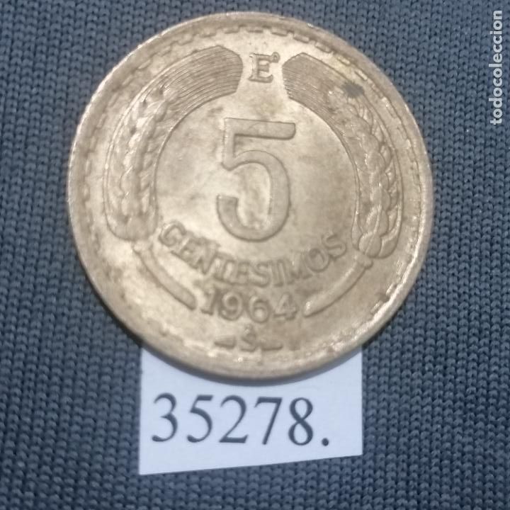 Monedas antiguas de Am&eacute;rica: Chile 5 centavos 1964, c&eacute;ntimos - Foto 2
