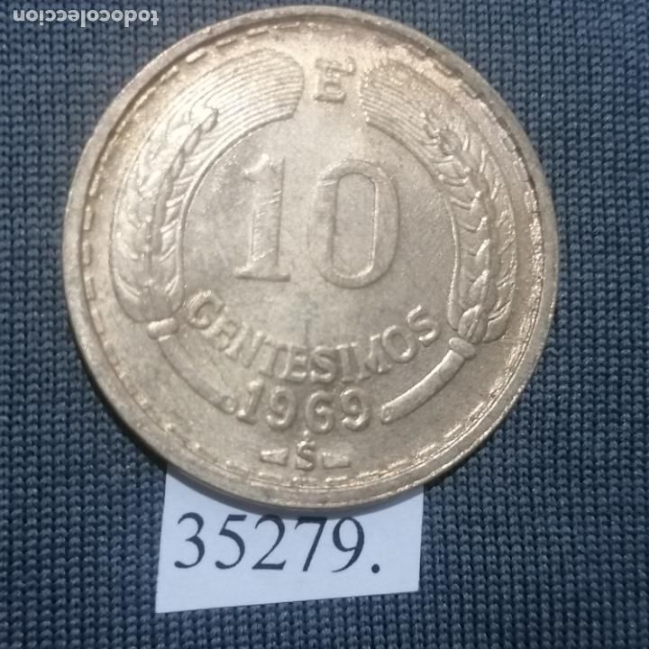 Monedas antiguas de Am&eacute;rica: Chile 10 centavos 1969, c&eacute;ntimos - Foto 2