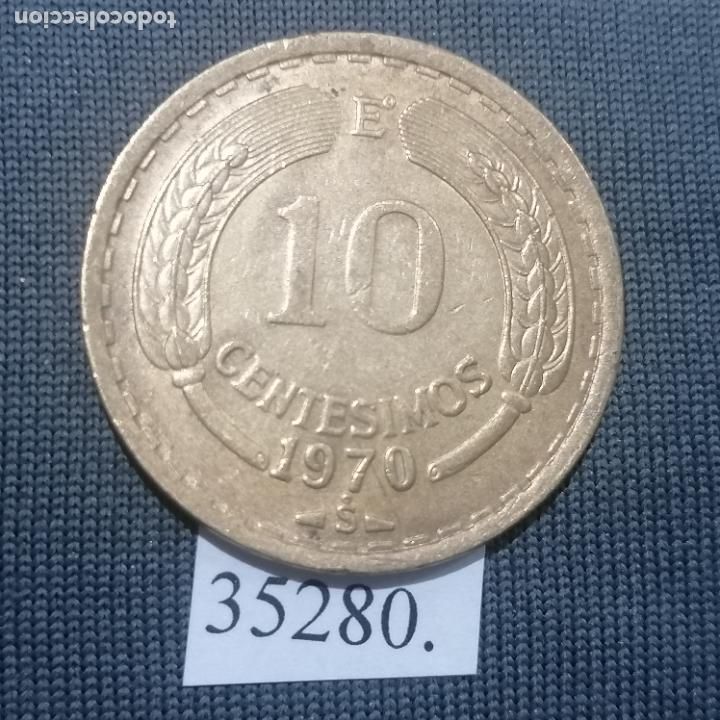 Monedas antiguas de Am&eacute;rica: Chile 10 centavos 1970 , c&eacute;ntimos - Foto 2