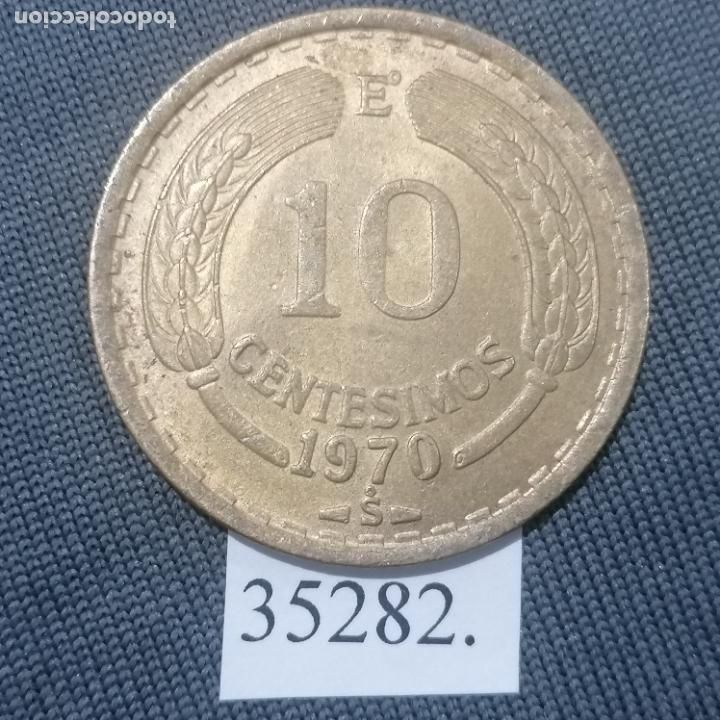 Monedas antiguas de Am&eacute;rica: Chile 10 centavos 1970 , c&eacute;ntimos - Foto 1