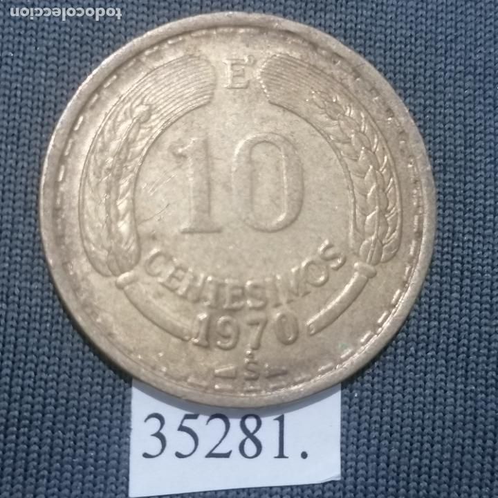 Monedas antiguas de Am&eacute;rica: Chile 10 centavos 1970 , c&eacute;ntimos - Foto 2