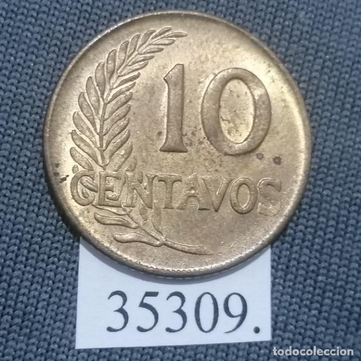Monedas antiguas de Am&eacute;rica: Peru 10 centavos 1954 - Foto 2