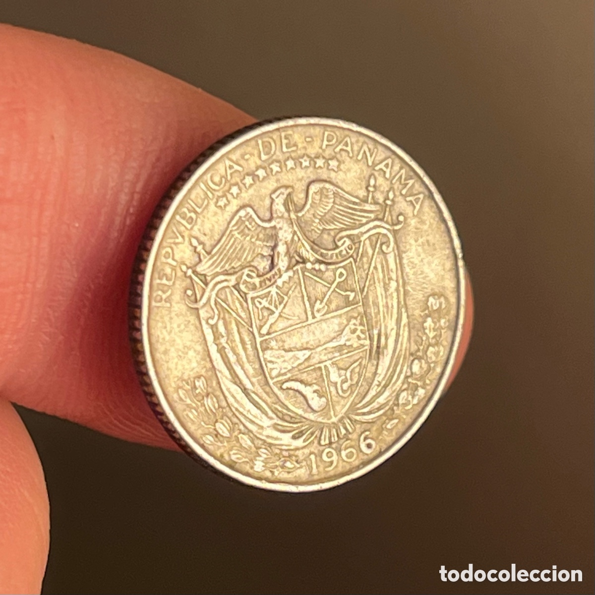 Monedas antiguas de Am&eacute;rica: 1 d&eacute;cimo de balboa 1966 Panam&aacute; - Foto 2
