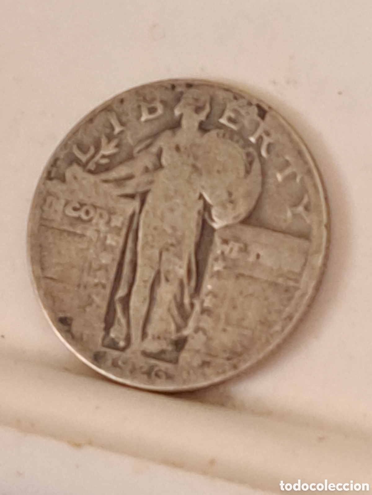 Monedas antiguas de Am&eacute;rica: Moneda de plata 1/4 de d&oacute;lar a&ntilde;o 1926 - Foto 1