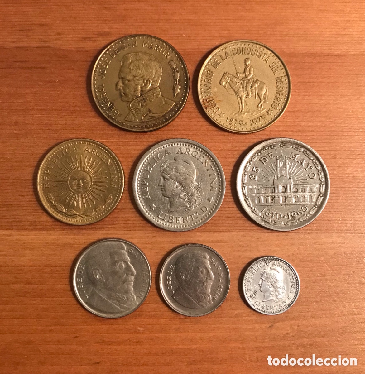 Monedas antiguas de Am&eacute;rica: Lote de 8 monedas de Argentina. - Foto 2