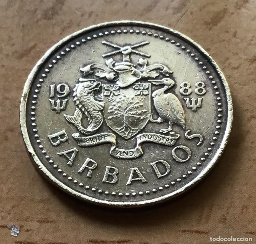 Monedas antiguas de Am&eacute;rica: 5 cent de Barbados. A&ntilde;o 1988 - Foto 2