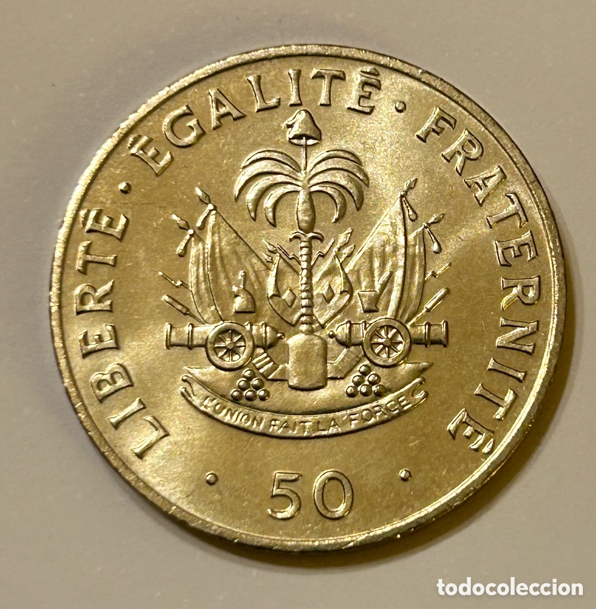 Monedas antiguas de Am&eacute;rica: MONEDA DE HAITI. 50 CENTIMOS 1991 - Foto 2
