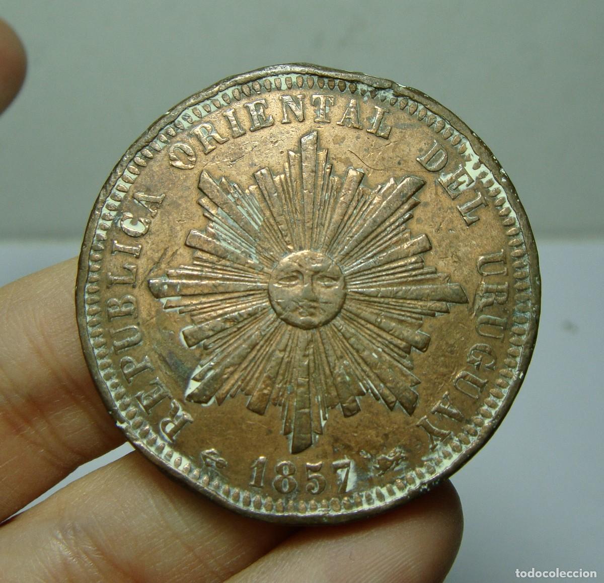 Monedas antiguas de Am&eacute;rica: 40 Cent&eacute;simos. Uruguay - 1857 - Foto 1