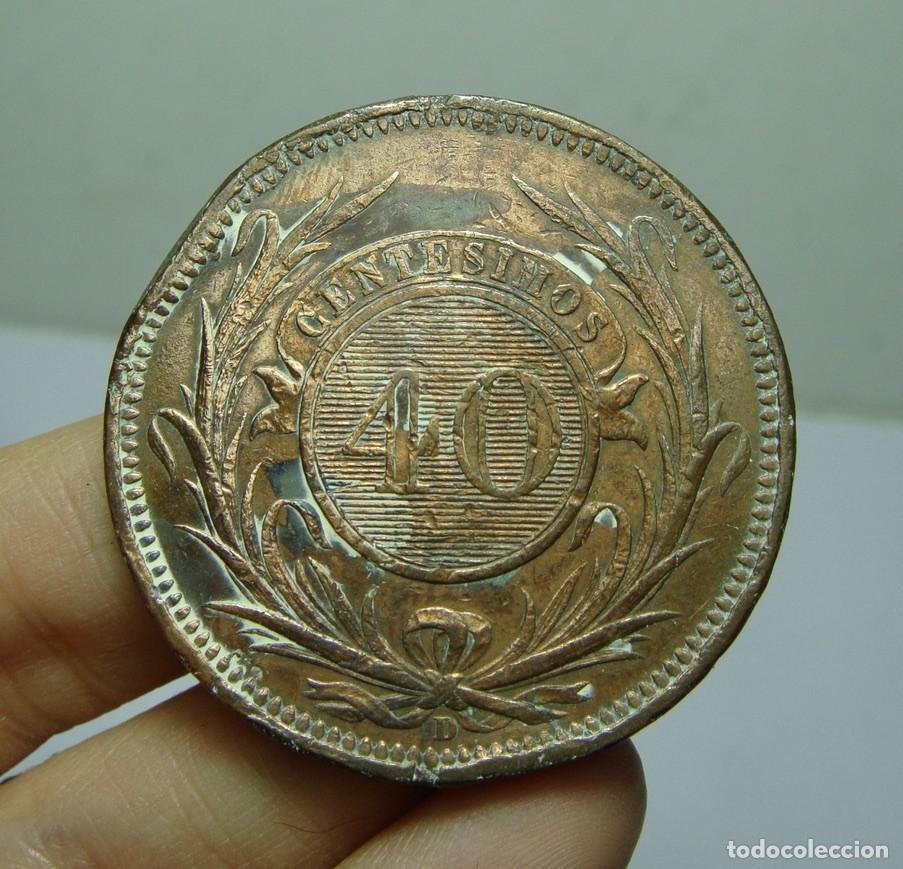 Monedas antiguas de Am&eacute;rica: 40 Cent&eacute;simos. Uruguay - 1857 - Foto 2